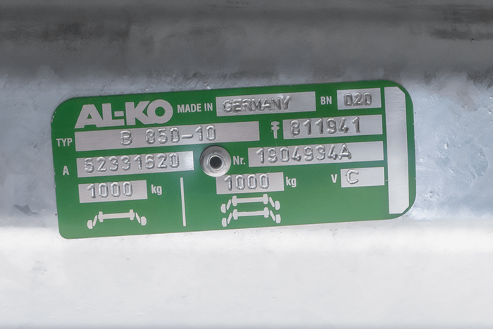 AL-KO COMPACT eje frenado para remolque / grúa 1000kg 1200mm 1570mm 4x100