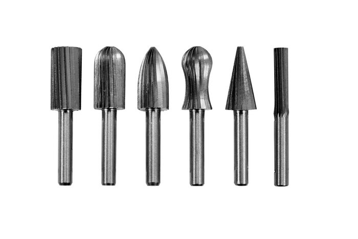 Juego de fresas de vástago YATO YT-61711 para metal, soporte de 6 mm para amoladora recta, 6 piezas