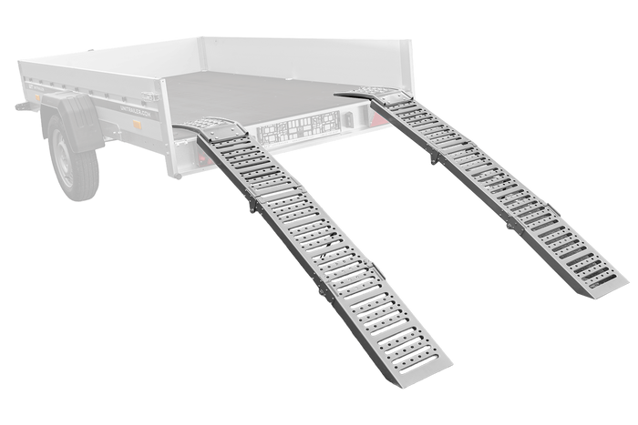 Rampas plegables UNITRAILER ALR005 de acero para remolques, 200 cm, 500 kg, juego de 2