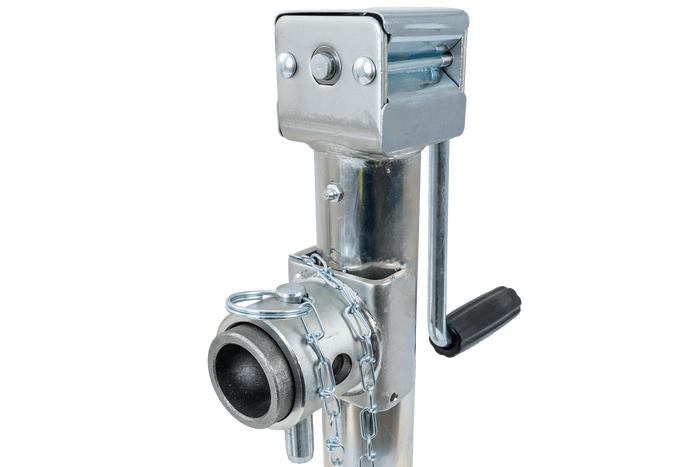 Soporte extensible con adaptador UNITRAILER TJ5001+TJ5002A para remolque de plataforma plana de 1300 kg (364-614 mm)