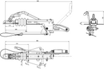 Dispositivo de inercia KNOTT KF17C con enganche K20B para remolque de 1700kg con lanza en V