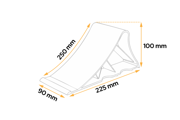 Calzo de rueda UNITRAILER h: 100mm