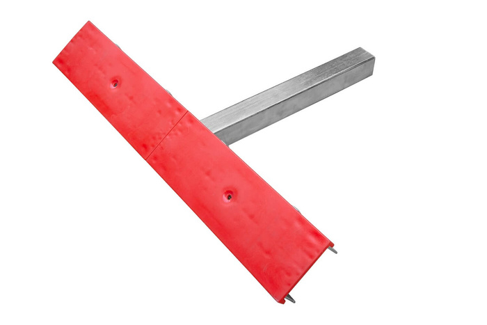 Soporte plano doble rojo PZ2 H = 400mm