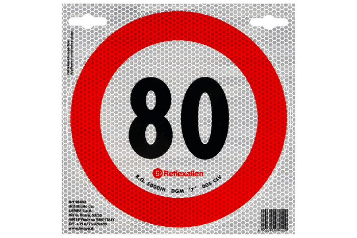 Pegatina reflectante LÁMPARA Señal de límite de velocidad 80 km/h B-33