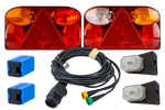 Juego de luces: luces traseras FRISTOM FT-088 + luces de posición laterales ASPÖCK FLEXIPOINT I + arnés MANTES 5,2 m 13PIN
