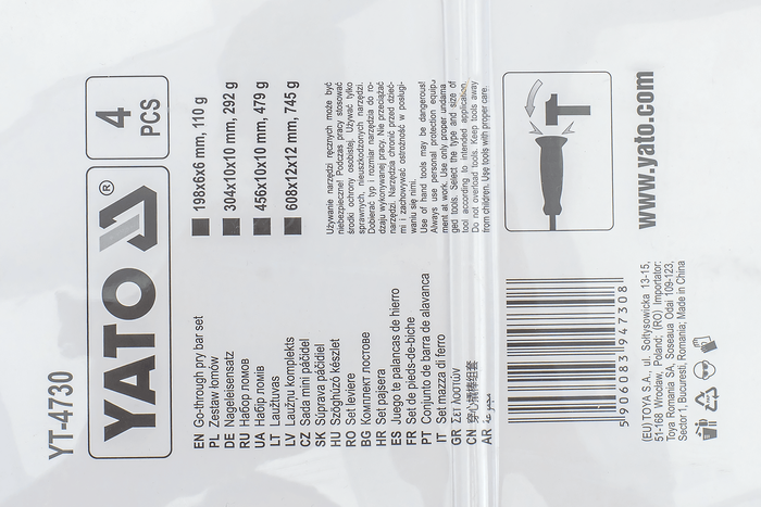 Palancas con mango YATO YT-4730, juego de 4.