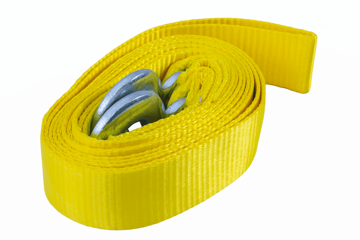 Cuerda de remolque con ganchos UNITRAILER correa de remolque 4,5m/50mm/5t amarilla