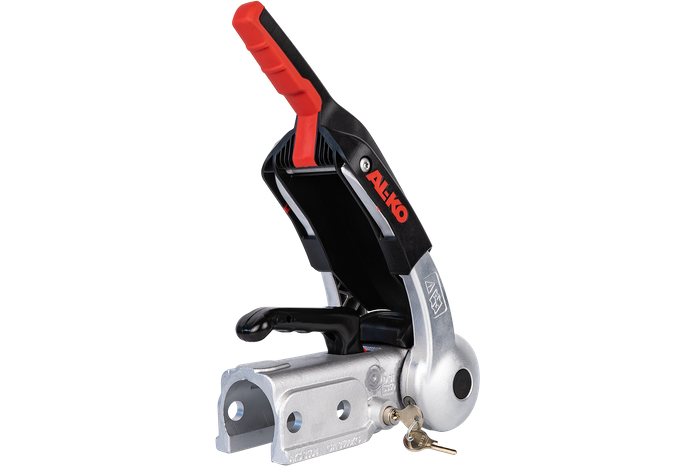 Enganche de bola AL-KO AKS3504 con estabilizador para remolque de 3500kg con lanza tubular de 60mm con protección antirrobo