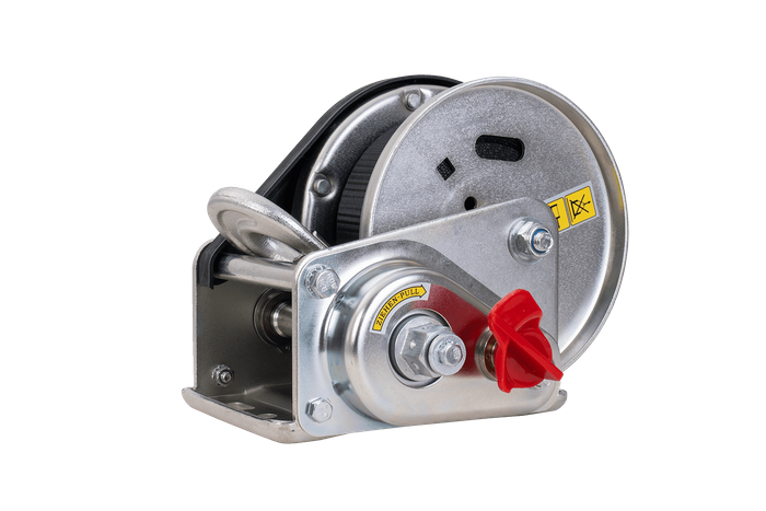 Cabrestante, cabrestante manual para grúa remolque AL-KO de 900kg con correa de 7m, freno y desenrollado automático