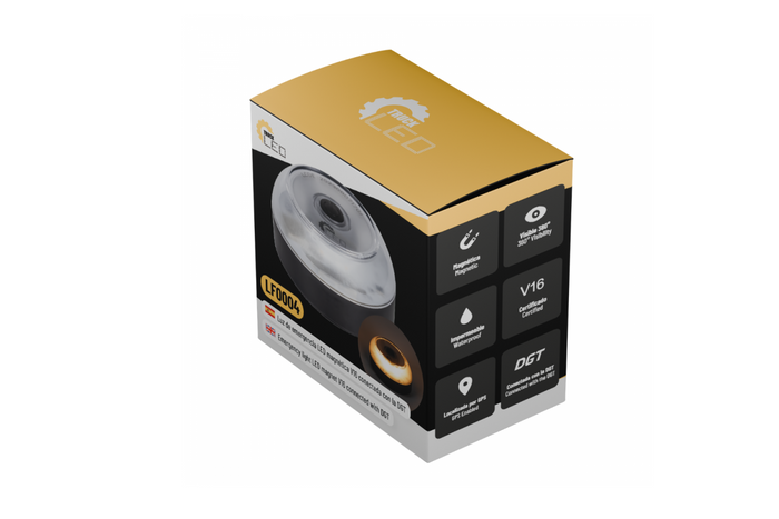 Luz de emergencia magnética TruckLED LED V16 DGT con GPS y tarjeta SIM.