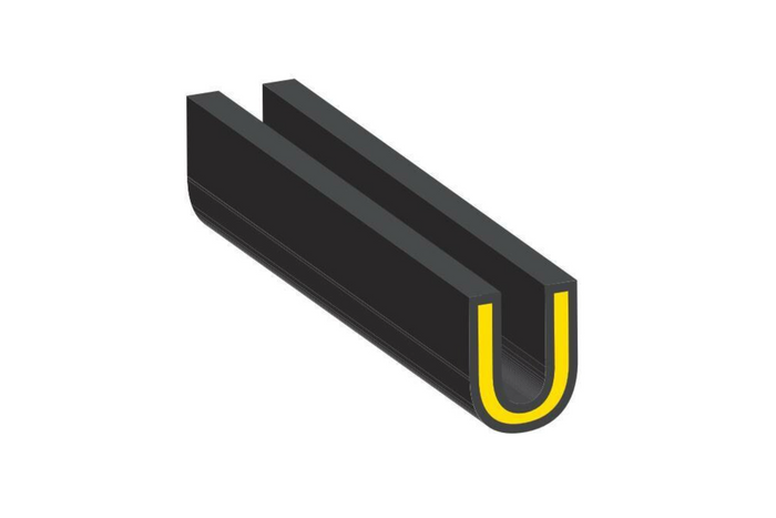 Protector de borde de puerta blindado LAMPA 5m Negro