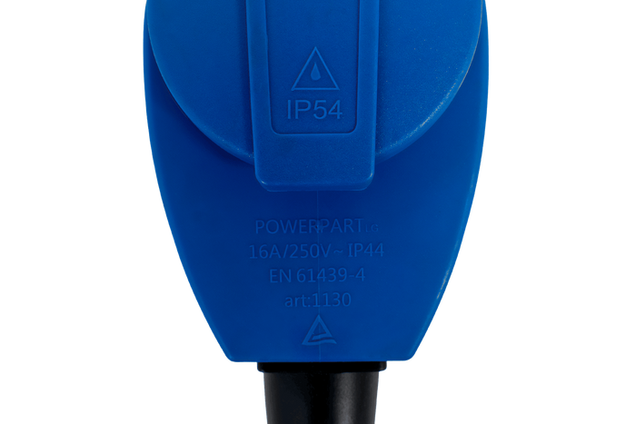 Enchufe CEE angular MANTES 2P+E con toma adicional de 16A 230V