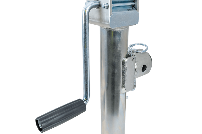 Soporte extensible con adaptador UNITRAILER TJ5001+TJ5002A para remolque de plataforma plana de 1300 kg (364-614 mm)