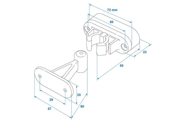 Pestillo de puerta para caravana o autocaravana ProPlus 362622V02, manilla blanca con resorte para sujetar la puerta.