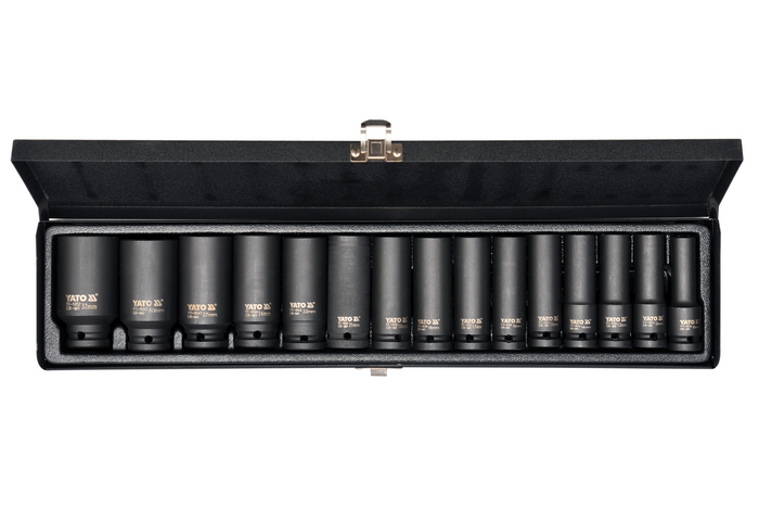 YATO YT-1055 Vasos de impacto largos 1/2" 15 piezas.