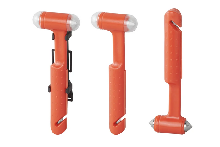 Martillo para vidrio de seguridad ProPlus 540050, cuchillo para cinturón de seguridad