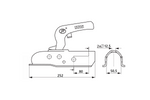 Enganche de bola STEELPRESS ZSK-1700C para remolque de 1700 kg con barra de tiro tubular de 50 mm