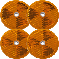 Reflectores de remolque amarillos fi 60 mm con agujeros - juego de 4 piezas