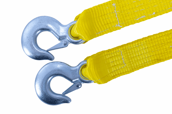 Cuerda de remolque con ganchos UNITRAILER correa de remolque 4,5m/50mm/5t amarilla