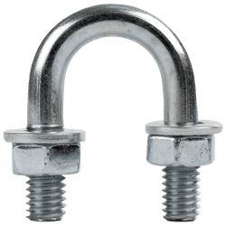 Abrazadera galvanizada tipo B con tuercas y arandelas M6 x 14 (1/4")