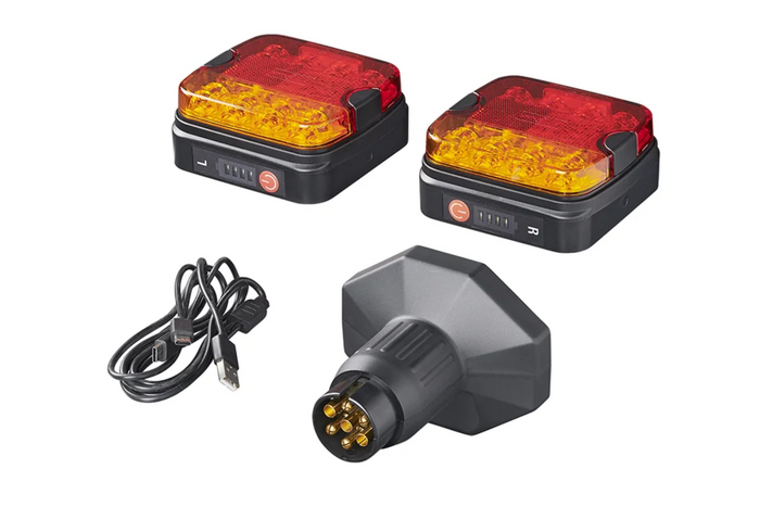 Luces traseras LED ProPlus de 7 pines, 4 funciones (izquierda + derecha), magnéticas, Bluetooth.