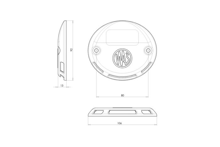 WAŚ 1126 W151 Luz de advertencia LED naranja para plataforma elevadora trasera