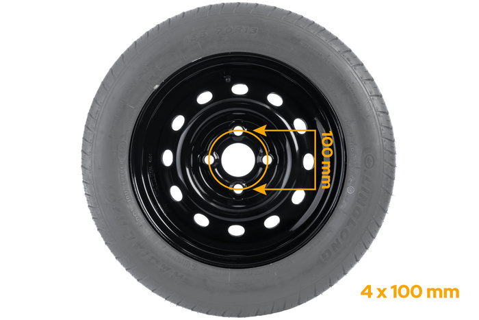 Rueda de remolque NEUMÁTICO LINGLONG 155/70 R13 75N LLANTA UNITRAILER negro 4Jx13"H2 4x100 ET:30