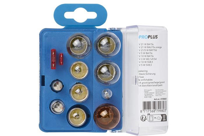 Kit de bombillas de repuesto ProPlus 410065 de 12 piezas para autocaravana, coche