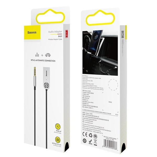Adaptador transmisor BASEUS BA01 Receptor de sonido Audio AUX Bluetooth 5.0