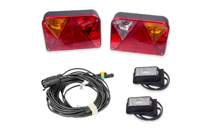 Juego de luces: luces traseras DOBPLAST + luces laterales LED DOBPLAST + arnés MANTES 7m 7-PIN