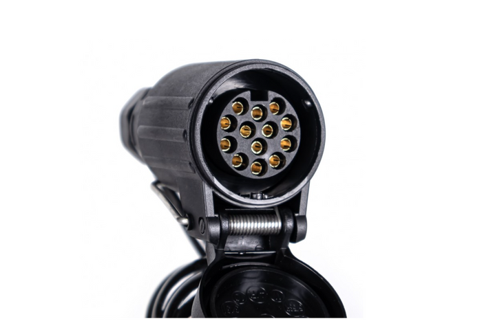 Cable eléctrico espiral KAMAR E1384-A de 1,5 m, enchufe/toma de 12 V, 13 pines