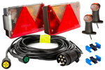 Juego de luces: luces traseras ASPÖCK + luces de posición laterales ASPÖCK + arnés MANTES 4,5 m 7PIN + conectores rápidos