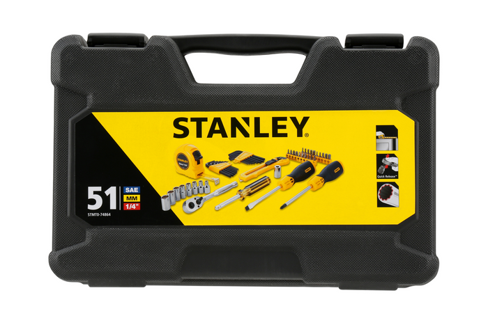 Juego de herramientas manuales STANLEY STMT0-74864 en estuche de 51 piezas.
