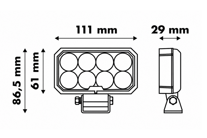 Reflector de lámpara de trabajo LED LAYTZ LY7302, 32 LED, 3200 lm, rectangular