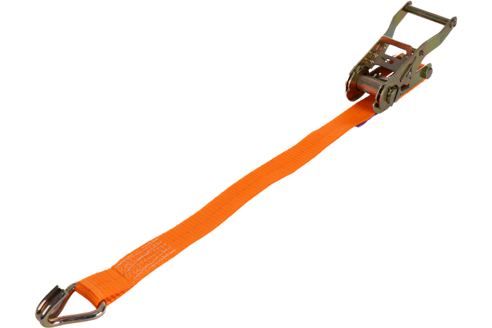 Juego de cuatro correas de transporte UNITRAILER de 12 m/25 mm/1 t de color naranja con tensor.