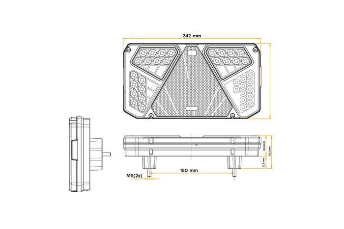 Luces traseras WAŚ W125L+W125P 7 funciones izquierda+derecha
