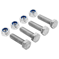 Juego de 4 tornillos hexagonales M8x30 y 4 tuercas autoblocantes M8 MARCOPOL, clase de tornillo 5.8 DIN933