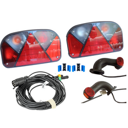 Juego de luces: luces traseras ASPÖCK + luces de posición laterales ASPÖCK + arnés MANTES 7m 7-PIN + conectores rápidos