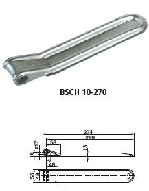 Bisagra lateral con tirador WINTERHOFF BSCH 10-17-270+BSCHG 10-17-A montaje lateral de remolque completo