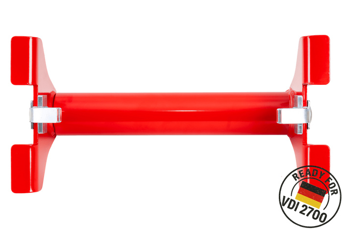 Bloqueo de rueda para grúa PRAMAR Radstopper VDI 2700 rojo - ajustable, universal