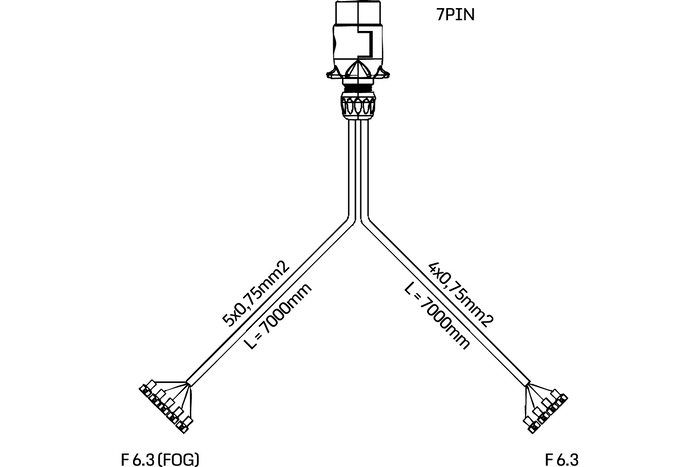 Arnés de remolque de instalación eléctrica MANTES 7m Conectores enchufables de 7 PINES 6.3