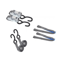 Juego de dos correas de transporte HILLS 3m/25mm/1t con tensor y dos arneses de 0,45m para la sujeción de la motocicleta