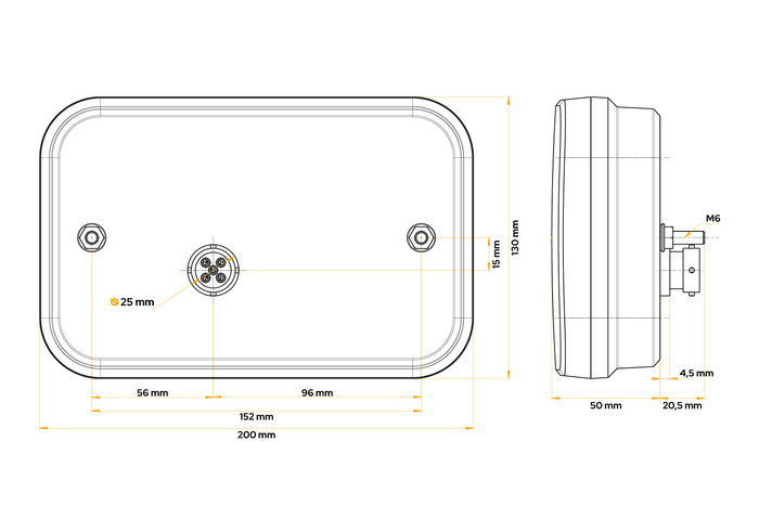 Luz trasera Fristom FT-270 LED 5 funciones derecha