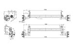 Eje sin freno KNOTT VG7-L para remolque de 750 kg, 1360 mm, 1676 mm, 4x130