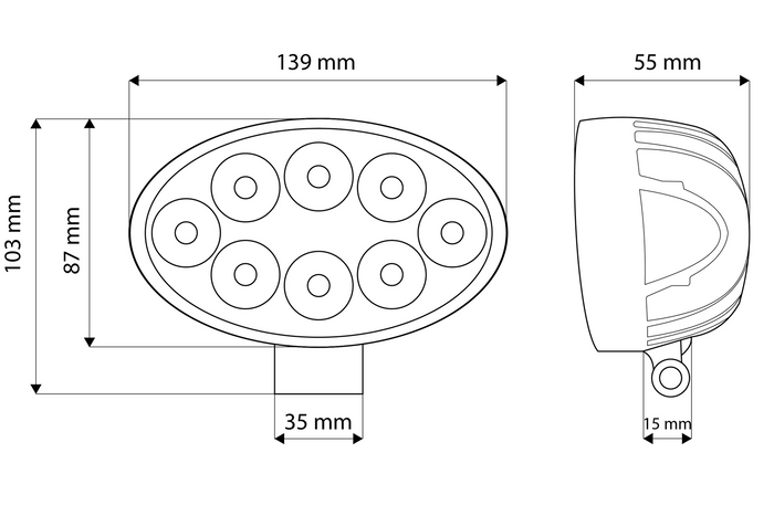 Reflector de luz de trabajo LED TT TECHNOLOGY TT.13225 8xLED 1900lm