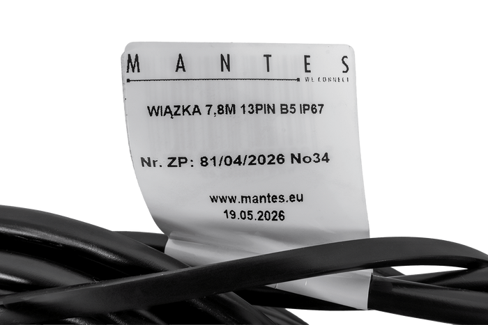 Instalación eléctrica MANTES, arnés para remolque de barco de 7,8 m, conector de 13 pines, 2 bayonetas de 5 pines.