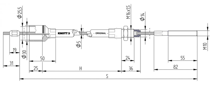 Cable de freno Cable Bowden KNOTT 2000/2260