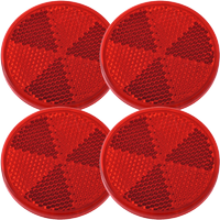 Reflectores redondos autoadhesivos rojos DOBPLAST 60 mm, juego de 4 reflectores