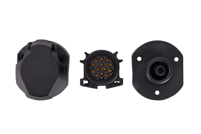 Toma UNITRAILER de 13 PINES para barra de remolque con tapa de goma