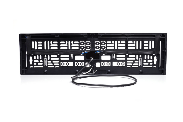 Marco para matrícula con iluminación LED WAŚ W253 2100, cable de 2 m y 12/24 V.